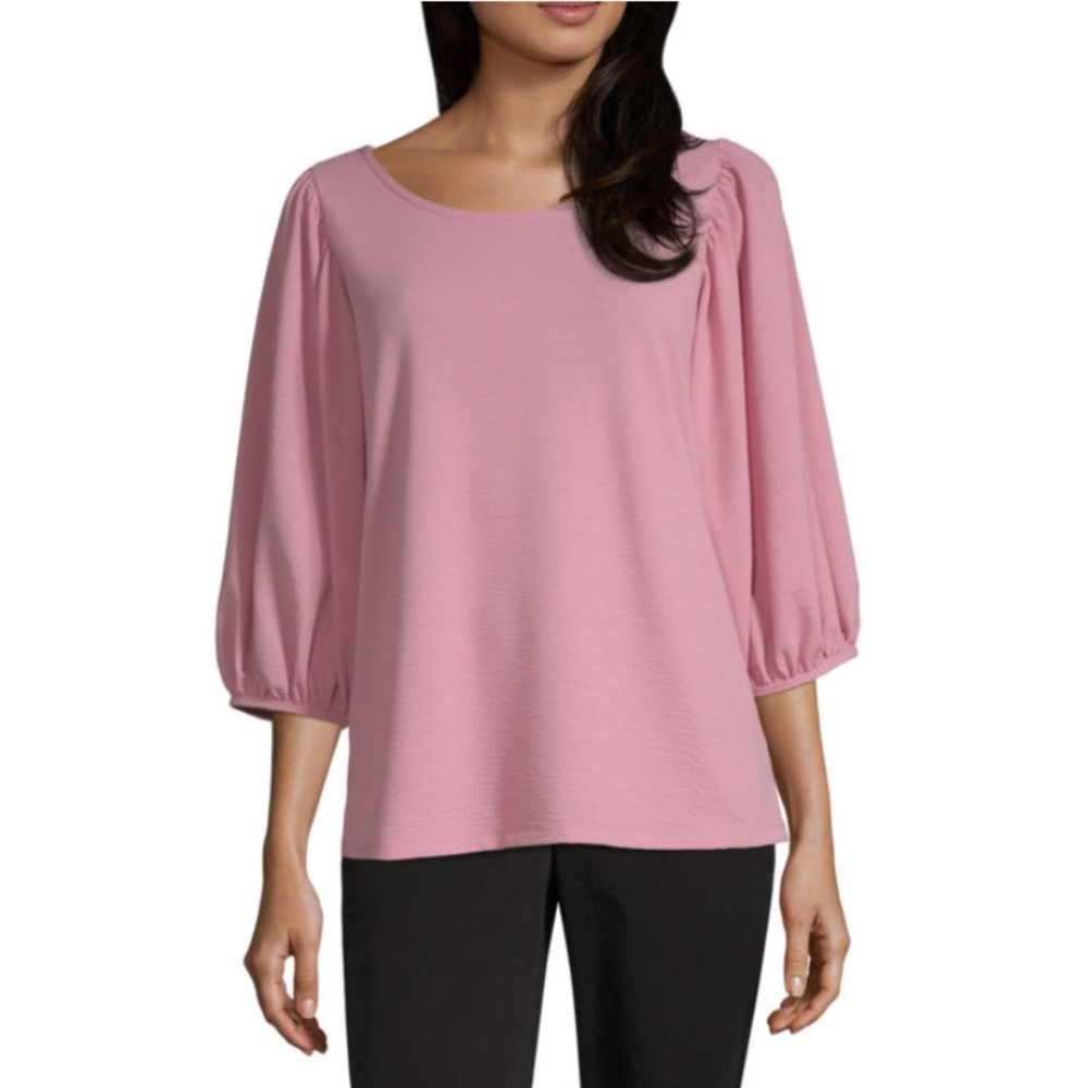 NWT Worthington Round Neck 3/4 Sleeve Blouse